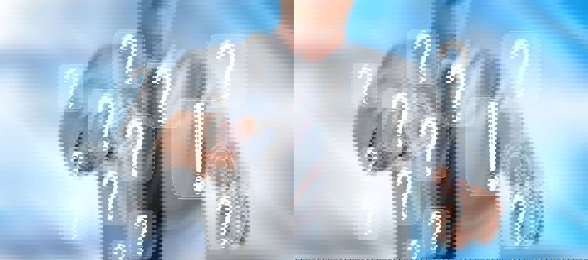 Faq Man Pointing At Question Marks Min Min